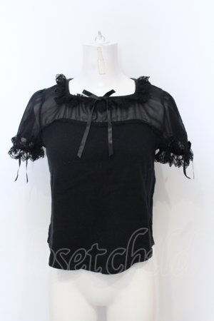 画像: Angelic Pretty / Dreamシフォン切替カットソー  クロ O-25-06-21-029-AP-TO-IG-OS