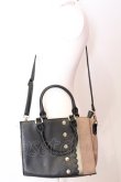画像2: axes femme / スカラップデザインバッグ  クロ×ベージュ O-25-06-22-052-AX-BG-OW-ZT308 (2)