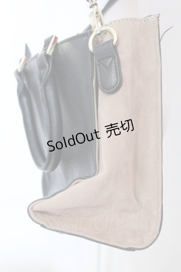 画像3: axes femme / スカラップデザインバッグ  クロ×ベージュ O-25-06-22-052-AX-BG-OW-ZT308 (3)