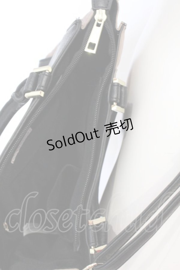 画像5: axes femme / スカラップデザインバッグ  クロ×ベージュ O-25-06-22-052-AX-BG-OW-ZT308 (5)