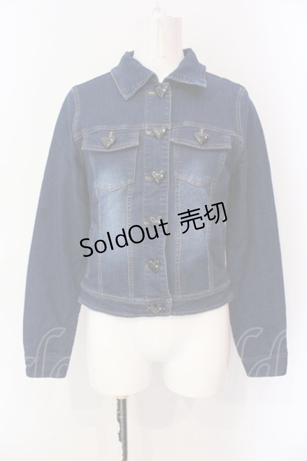 画像1: MA*RS / ハートボタンデニムジャケット  ネイビー O-25-06-23-029-EL-JA-IG-ZY (1)