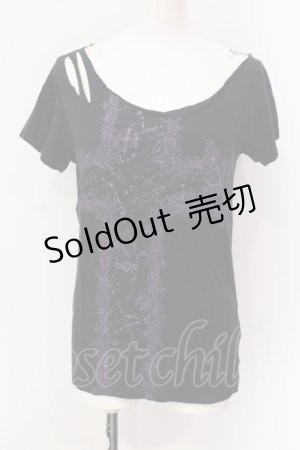 画像: ALGONQUINS / AKIRA(DISACODE)コラボTシャツ  ブラック×パープル O-25-06-23-036-AL-TO-IG-OS