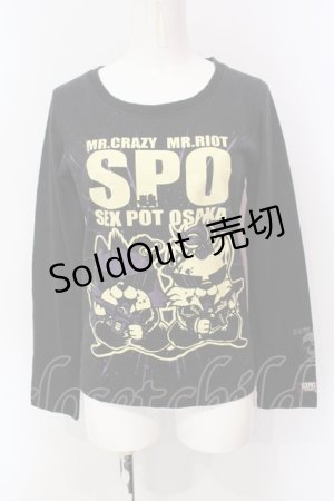 画像: SEX POT ReVeNGe / プリント長袖カットソー S ブラック O-25-06-23-041-SP-TO-IG-OS