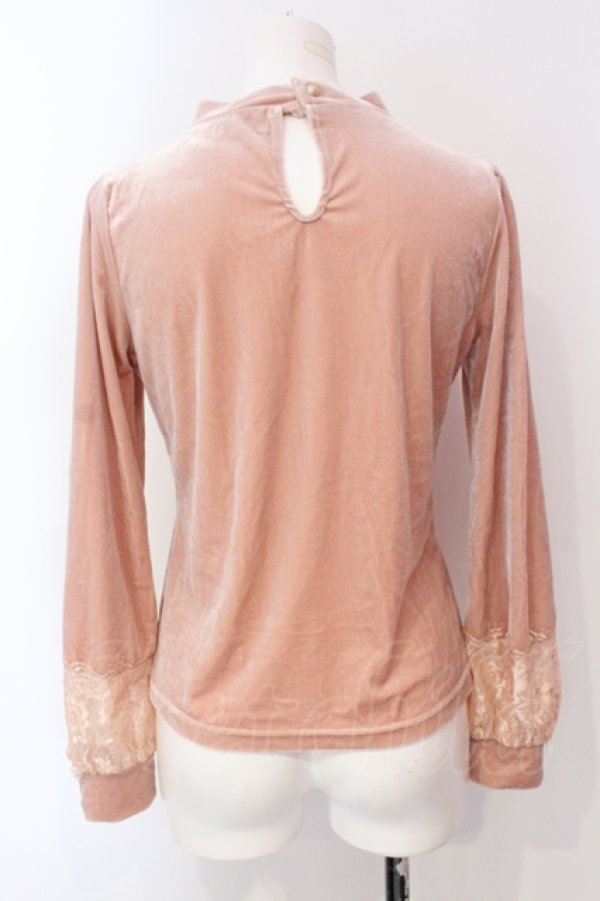 画像3: axes femme POETIQUE / プリチボンレースベロアカットソー  ピンク O-25-06-23-043-AX-TO-IG-ZT133 (3)