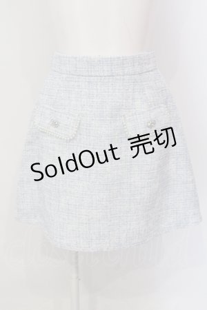 画像: Ank Rouge / MIXツイード台形ミニスカート  サックス O-25-06-23-049-CA-SK-IG-OS