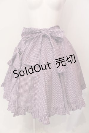 画像: Physical Drop / サマーギンガムシリーズハートポケットサーキュラースカート ミニ丈（M表記） パープルチェック O-25-06-23-003-LO-SK-OW-OS