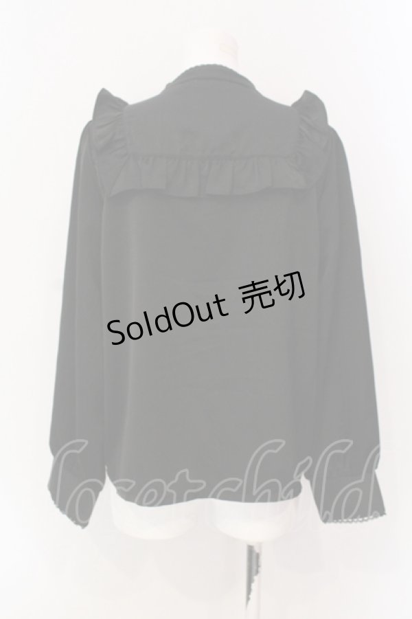 画像4: axes femme kawaii / ヴィンテージサテンブラウス M クロ O-25-06-23-057-AX-BL-OW-OS (4)