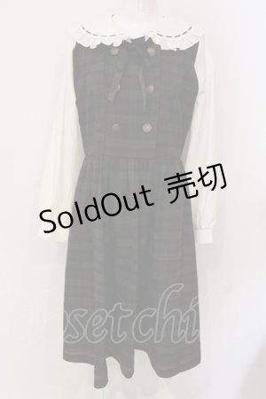 画像: axes femme POETIQUE / ダブルボタンチェックワンピース  クロ×オフ O-25-06-23-063-AX-OP-IG-OS