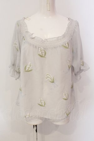 画像: an another angelus / 鈴蘭シフォントップス  グレー O-25-06-23-079-CA-TO-IG-OS
