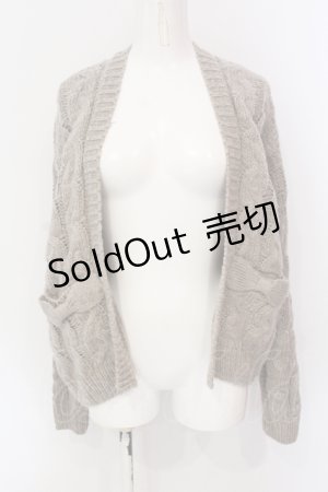 画像: axes femme / ニットカーディガン M ダークベージュ O-25-06-23-087-AX-TO-YM-ZT127