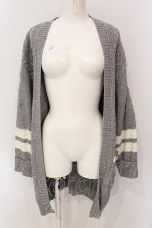 画像: axes femme / ラインニットトッパーカーディガン M グレー O-25-06-23-090-AX-TO-YM-OS