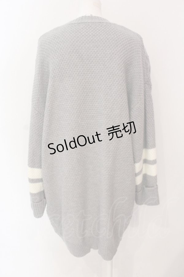 画像3: axes femme / ラインニットトッパーカーディガン M グレー O-25-06-23-090-AX-TO-YM-ZT122 (3)