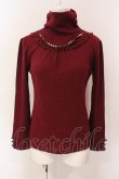 画像1: axes femme / ネックレス付きテレコトップス M ワイン O-25-06-23-093-AX-TO-YM-ZT122 (1)