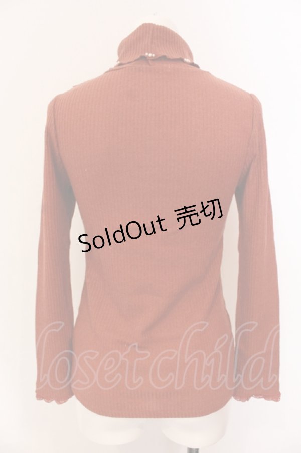 画像2: axes femme / パール配色テレコニットソー M レンガ O-25-06-23-094-AX-TO-YM-ZT122 (2)