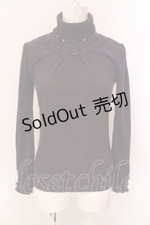 画像: axes femme / はしごレースリブタートルニットソー M パープル O-25-06-23-096-AX-TO-YM-ZT122