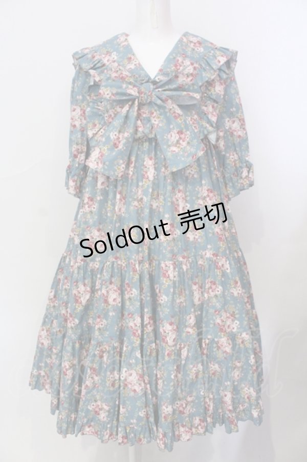 画像1: Physical Drop / セーラーティアードワンピース（半袖）  グリーン O-25-09-03-1016-LO-OP-OW-OS (1)