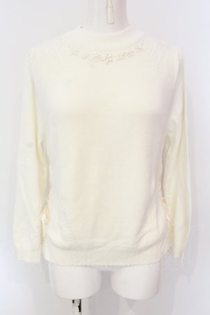 画像: axes femme / サイドレースアップハイネックトップス M シロ O-25-06-23-105-AX-TO-YM-OS