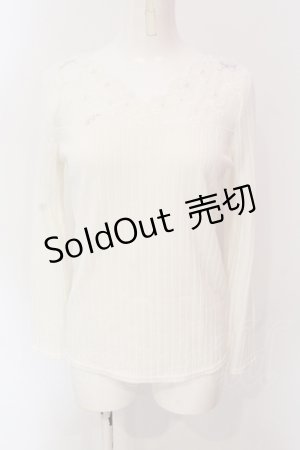 画像: axes femme / 薔薇レースインナープルオーバー M シロ O-25-06-23-108-AX-TO-YM-OS