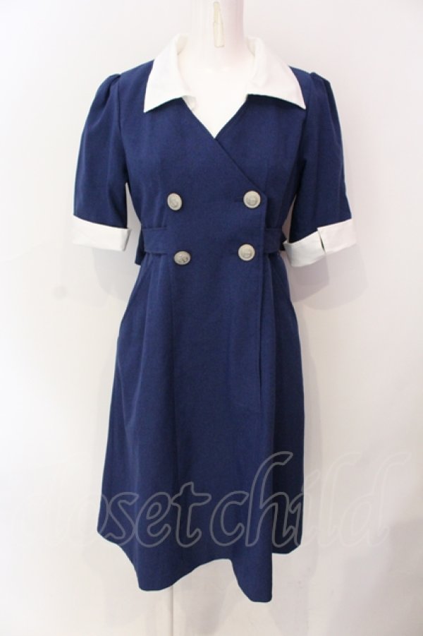 画像1: MILK / CA LADYワンピース  ブルー×シロ O-25-06-23-117-ML-OP-IG-ZT027 (1)