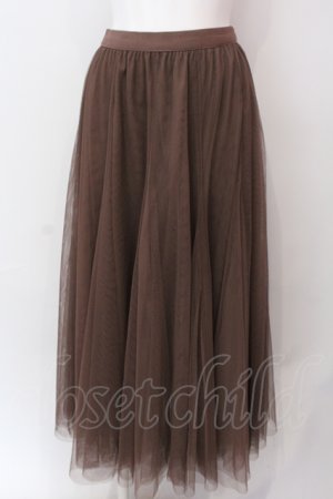 画像: axes femme / ロングチュールスカート M ブラウン O-25-06-23-124-AX-SK-YM-OS