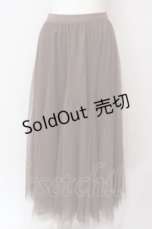 画像: axes femme / ロングチュールスカート M ブラウン O-25-06-23-124-AX-SK-YM-ZT0625A