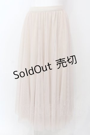 画像: axes femme / ロングチュールスカート M ピンクベージュ O-25-06-23-125-AX-SK-YM-ZT001