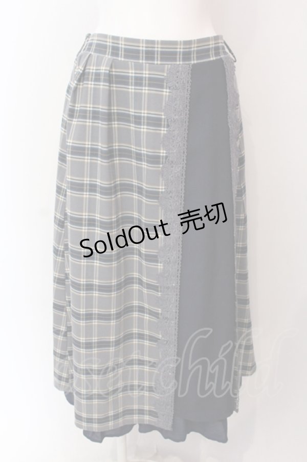画像1: axes femme / バイカラーチェックロングスカート F コンｘグレー O-25-06-23-128-AX-SK-YM-ZT043 (1)