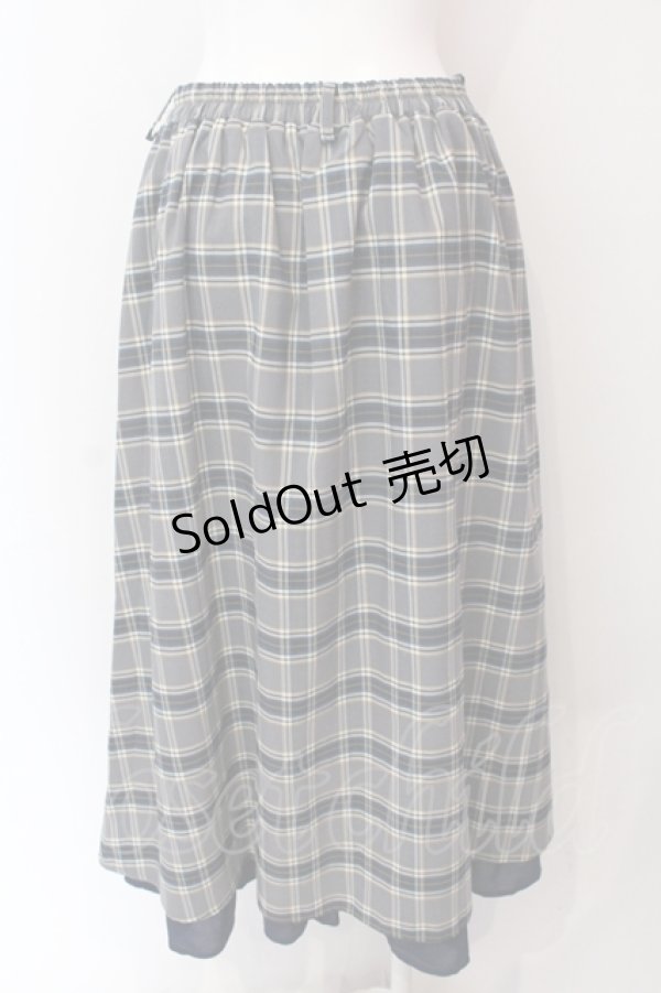 画像2: axes femme / バイカラーチェックロングスカート F コンｘグレー O-25-06-23-128-AX-SK-YM-ZT043 (2)