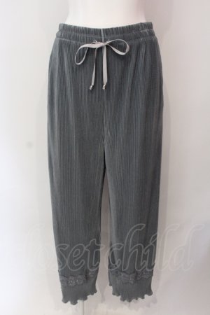 画像: axes femme / カットプリーツパンツ M ブルー O-25-06-23-136-AX-PA-YM-ZT0625A