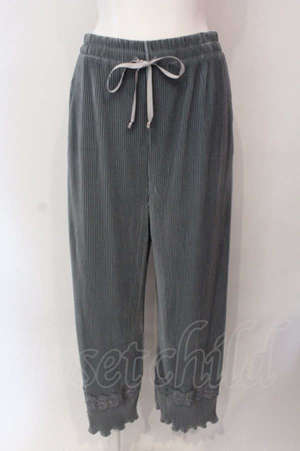 画像1: axes femme / カットプリーツパンツ M ブルー O-25-06-23-136-AX-PA-YM-ZT103 (1)