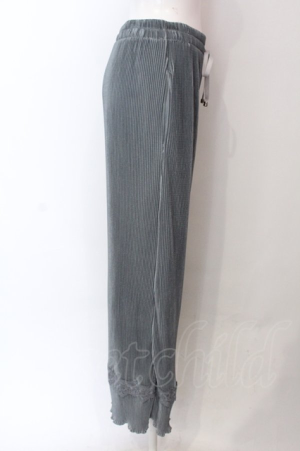 画像2: axes femme / カットプリーツパンツ M ブルー O-25-06-23-136-AX-PA-YM-ZT103 (2)