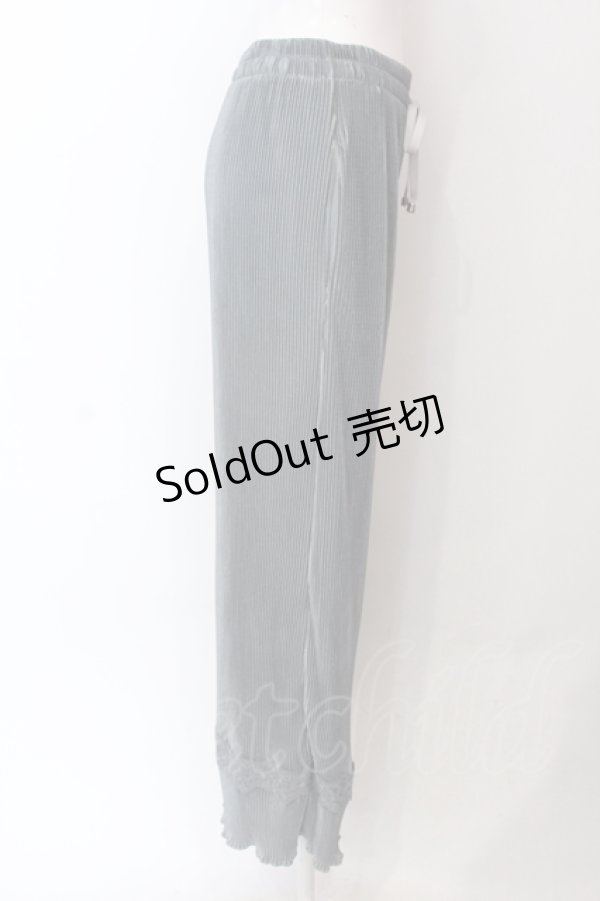 画像2: axes femme / カットプリーツパンツ M ブルー O-25-06-23-136-AX-PA-YM-ZT103 (2)