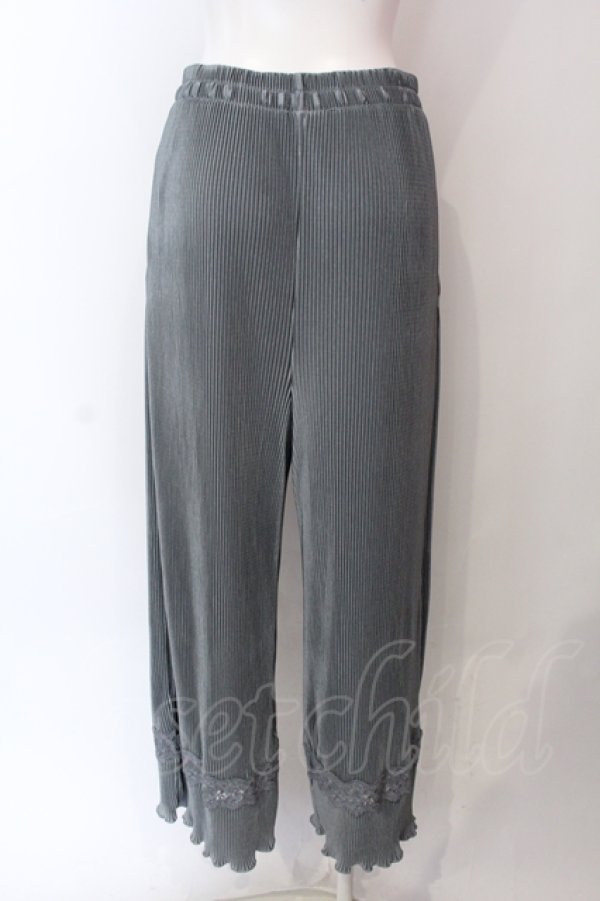 画像3: axes femme / カットプリーツパンツ M ブルー O-25-06-23-136-AX-PA-YM-ZT103 (3)