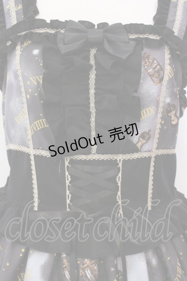 画像2: metamorphose / 【プラスサイズ】Clock Forest Night フリルジャンパースカート 2 グレイッシュナイト O-25-06-23-012-ME-OP-OW-OS (2)