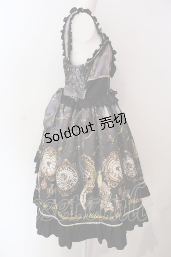 画像4: metamorphose / 【プラスサイズ】Clock Forest Night フリルジャンパースカート 2 グレイッシュナイト O-25-06-23-012-ME-OP-OW-OS (4)