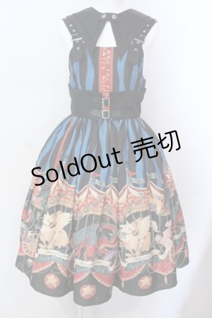 画像: ALICE and the PIRATES / Escape Beast 柄ジャンパースカート  ネイビ O-25-06-23-013-PA-OP-IG-OS