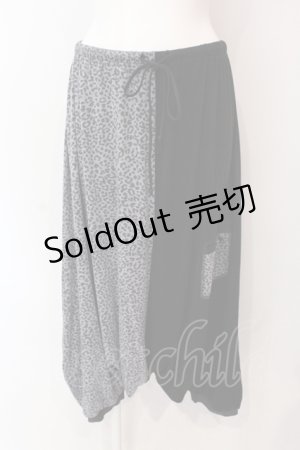 画像: ALGONQUINS / レオパードバイカラーカットサルエルパンツ  ブラック×グレー O-25-06-23-020-AL-PA-IG-OS