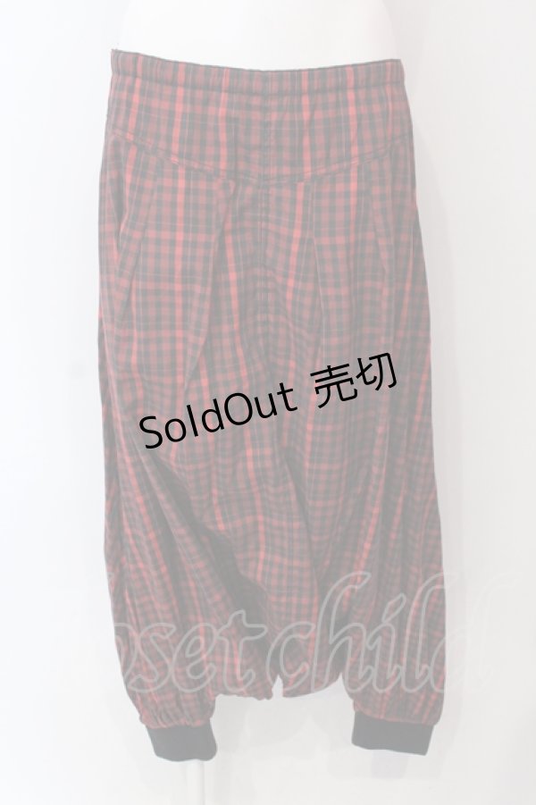 画像1: ALGONQUINS / チェックサルエルパンツ  レッド×ブラック O-25-06-23-021-AL-PA-IG-ZS (1)