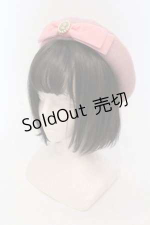 画像: m petit by misako / カメオモチーフベレー帽  ピンク O-25-06-24-049-LO-AC-IG-OS