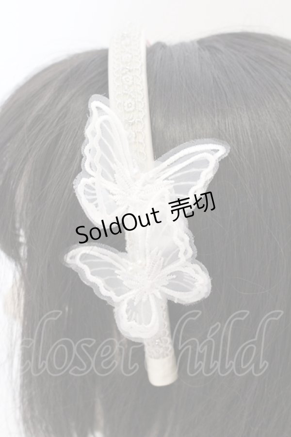 画像3: Victorian maiden / ツインパピヨンレースカチューシャ  オフホワイト O-25-06-24-057-CL-AC-OW-ZT271 (3)