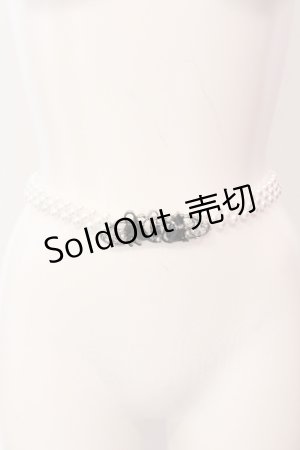 画像: axes femme / リボンキャットパールベルト  シルバー O-25-06-24-007-AX-ZA-IG-OS