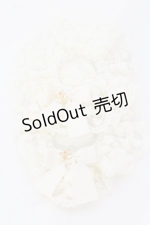 画像: m petit by misako / リボンチャームシュシュ  オフ O-25-06-24-082-LO-AC-IG-OS