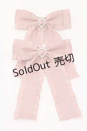 画像: Ank Rouge / ふりふりリボンバレッタSET  ピンク O-25-06-24-092-CA-AC-OW-ZT168-F003