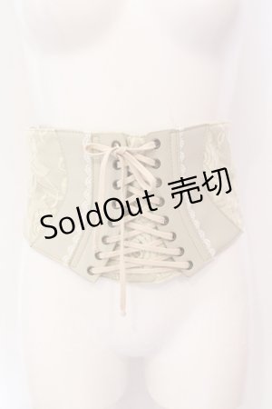 画像: axes femme / レースアップコルセットベルト  生成り O-25-06-24-012-AX-ZA-IG-OS