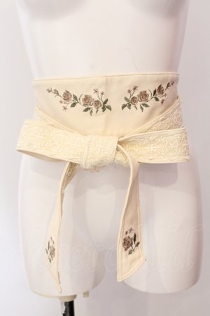 画像: axes femme / 薔薇刺繍サッシュベルト  キナリ O-25-06-24-019-AX-ZA-OW-OS