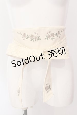画像: axes femme / 薔薇刺繍サッシュベルト  キナリ O-25-06-24-019-AX-ZA-OW-OS