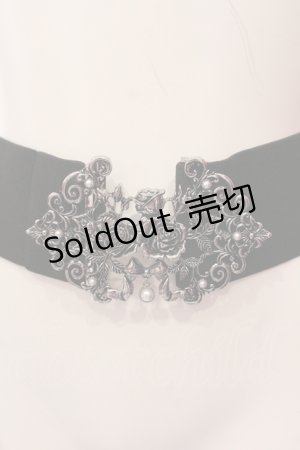 画像: axes femme / 薔薇ブーケバックル太ベルト  シルバー O-25-06-24-026-AX-ZA-OW-OS