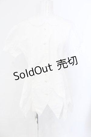 画像: Jane Marple / ランダムカット丸襟ブラウス  シロ O-25-06-26-077-JM-BL-OW-ZT086