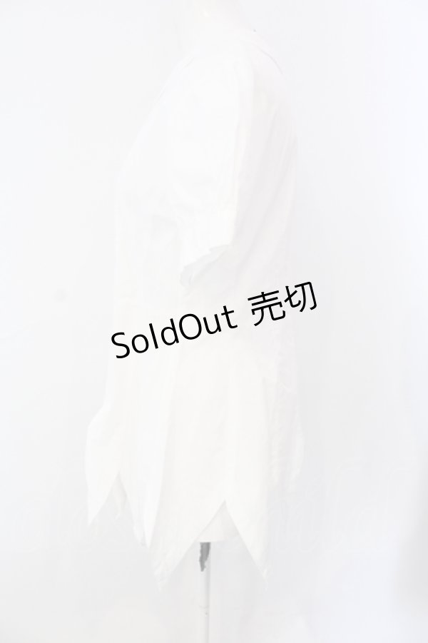 画像2: Jane Marple / ランダムカット丸襟ブラウス  シロ O-25-06-26-077-JM-BL-OW-ZT086 (2)