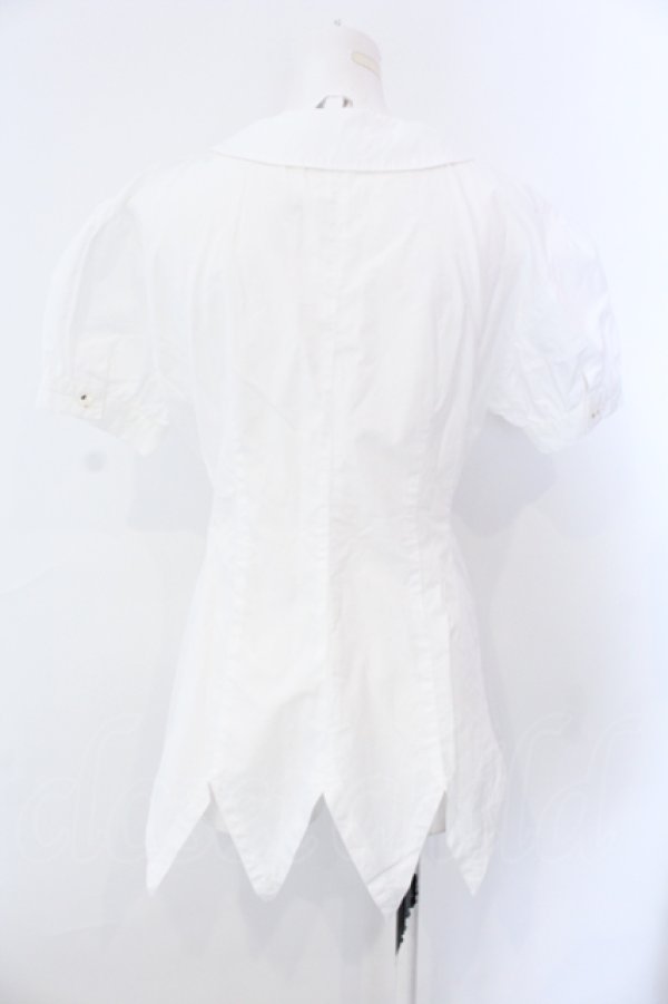 画像3: Jane Marple / ランダムカット丸襟ブラウス  シロ O-25-06-26-077-JM-BL-OW-OS (3)